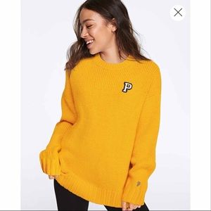 VS PINK BOYFRIEND SWEATER - GOLD GLOW - New w/ tag